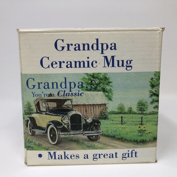 Grandpa You're A Classic Coffee Mug Gift Classic Car Design Vintage 1998 NOS - Picture 8 of 11